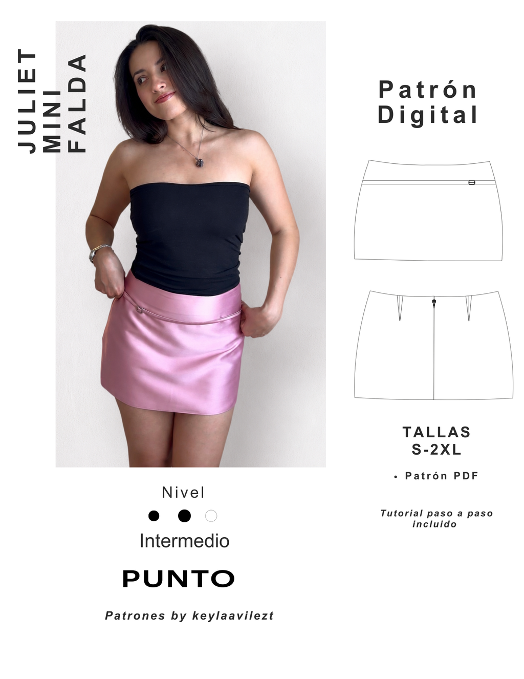 Patrón Mini Falda con cinturon
